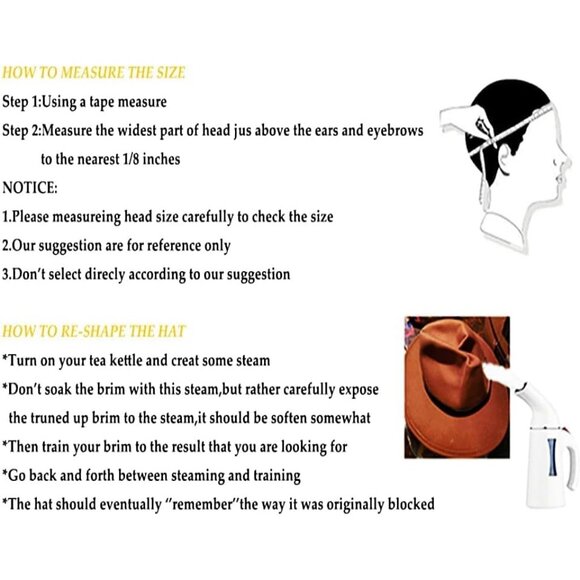 🆕 Men Black Cowboy Hat Western Felt Fedora Chapeau Halloween Costume Belt Wicks - Picture 3 of 6